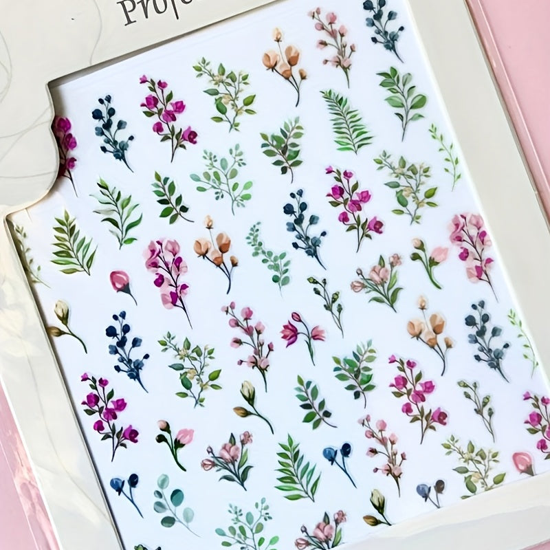 Flower Leaves Nail Stickers Wildflower Nail Tattoos