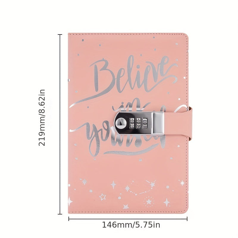 A5 Business Office PU Leather Lock Notebook