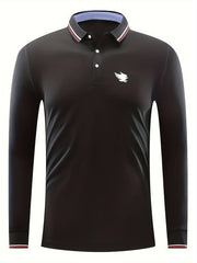 Men's Long Sleeve Flying Eagle Print Sports Shirt