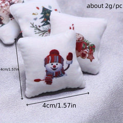 Christmas Dollhouse Pillow Model Festive Holiday Home Decor
