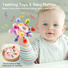 Montessori Baby Toys Sensory Teether Rattle 0-12 Months