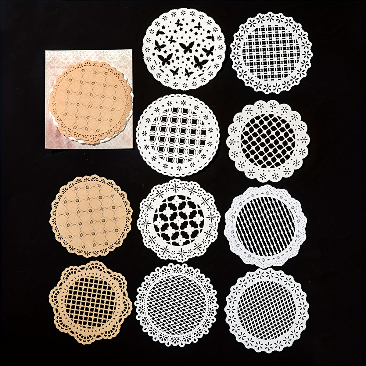 10pcs Hollow Lace Paper Shimmering Glitter DIY Decoration