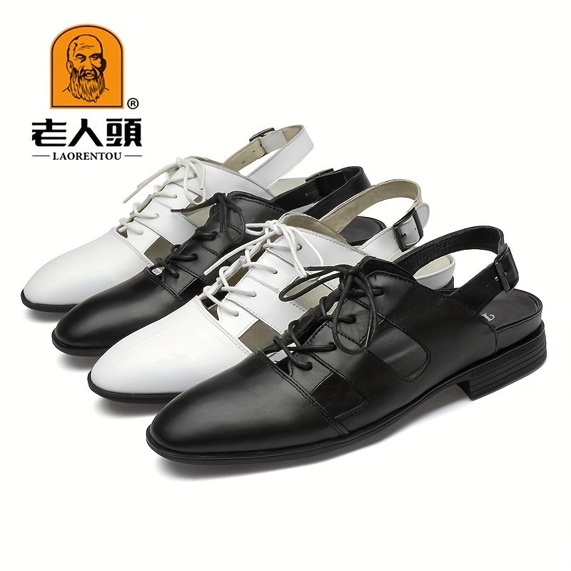 Men's Breathable Leather Sandals for Outdoor Beach
