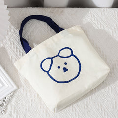 Cartoon Bear Handbag Lunch Box Bag Handle Canvas Bag