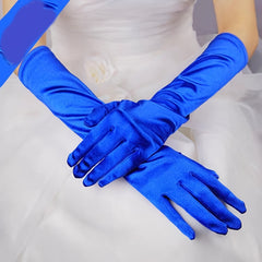 Baroque Style Wedding Gloves Long Mid Length Bridal Performance Gloves Red