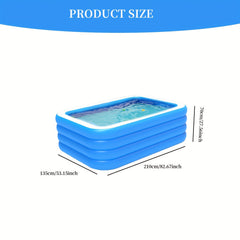Family Swimming Pool with 4 Rings Oversized Inflatable, Foldable for Home Yard