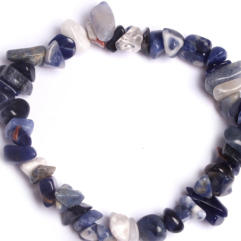 Natural Stone Bracelet Crystal Healing Chip Chain Bracelets Gemstone Polished