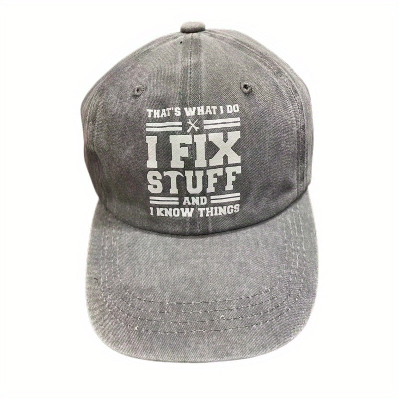 Printed Baseball Cap Washed Distressed Dad Hat Vintage Unisex Adjustable