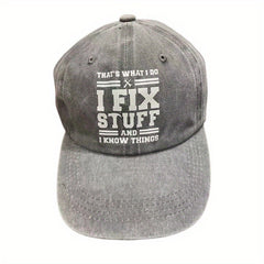 Printed Baseball Cap Washed Distressed Dad Hat Vintage Unisex Adjustable