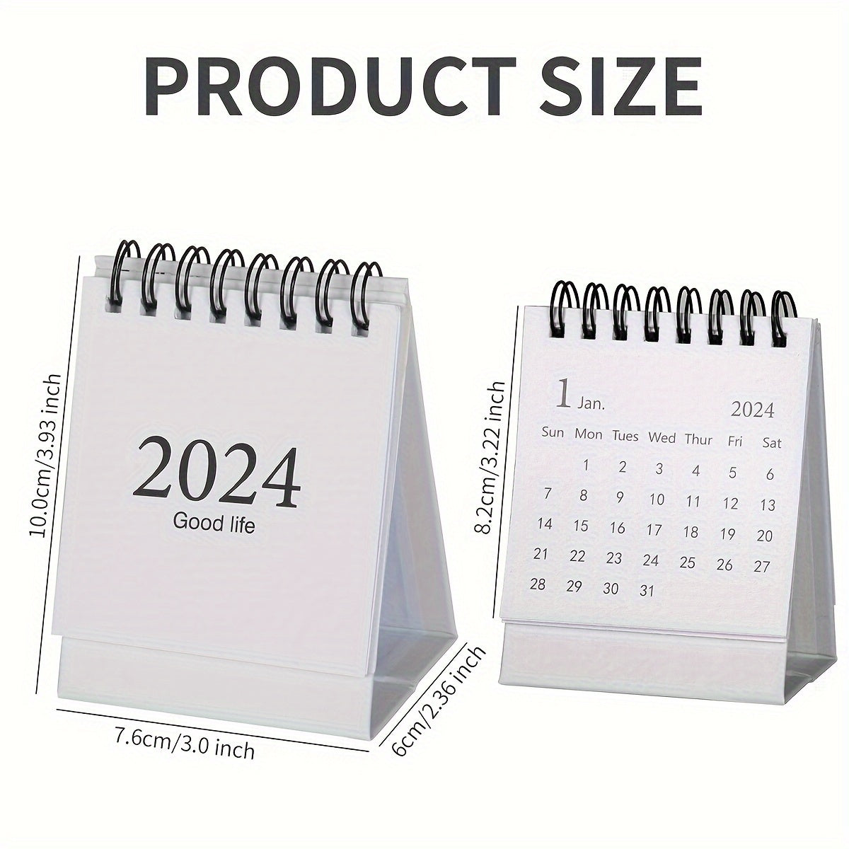 Mini Desk Calendar Aug-Dec Daily Scheduler, Double Wire Binding, Stickers