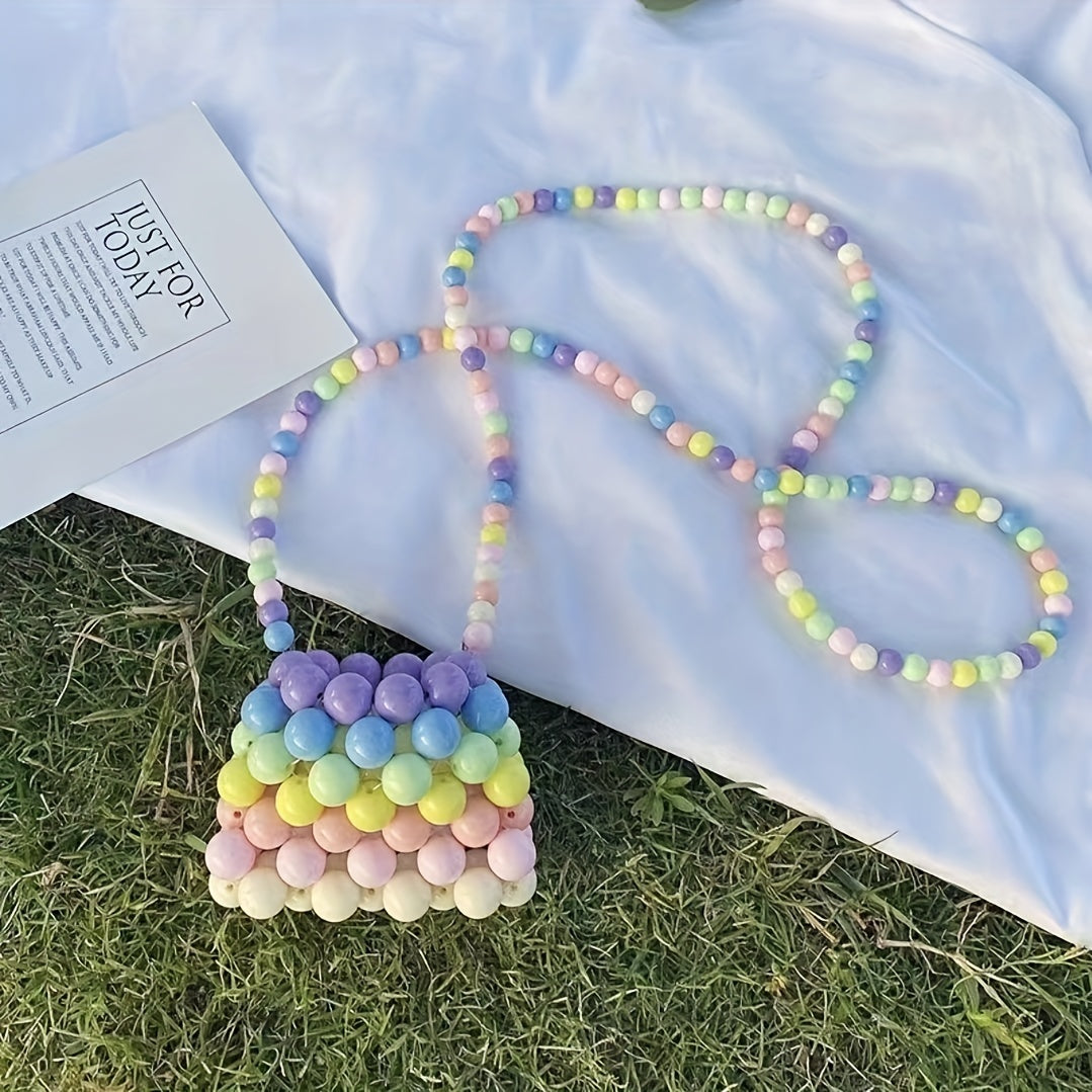 Kids Faux Pearl Beaded Mini Tote Bag