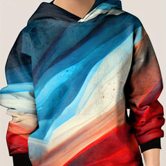 Colorful Pattern Hoodie For Kids Casual Hooded Long Sleeve Top Boy's Clothes
