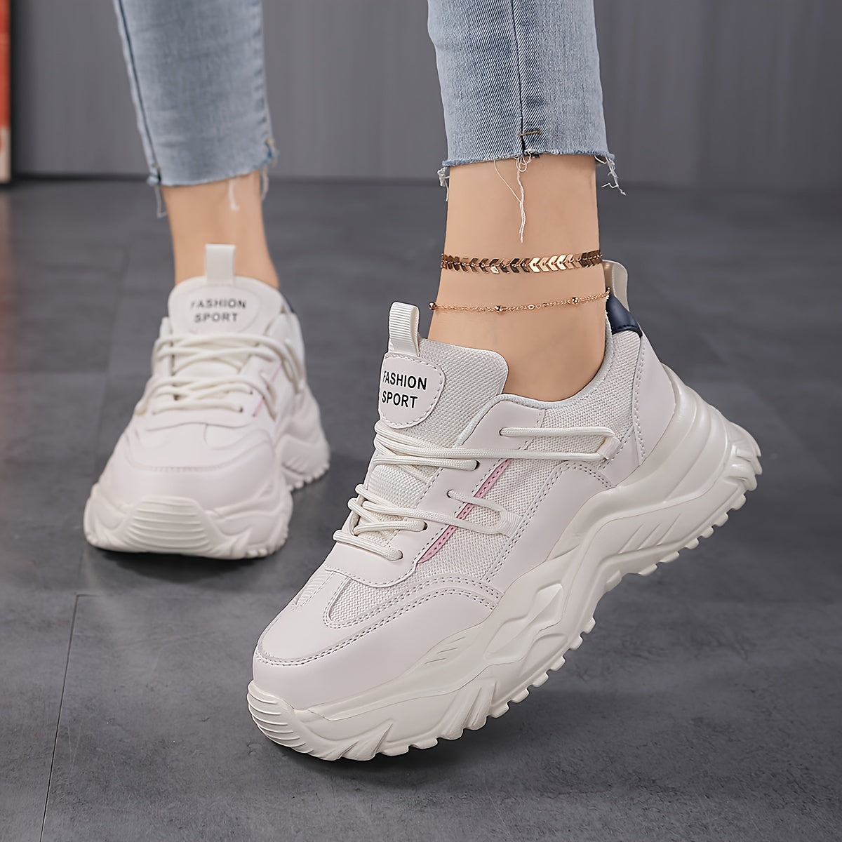 Women's Lightweight Chunky Sneakers Breathable Running Shoes