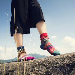 5 Pairs Geometric Pattern Socks Soft Mid Tube Women's Stockings