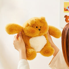 Cuddly Mustard Yellow Teddy Bear Plush with Fluffy Ears