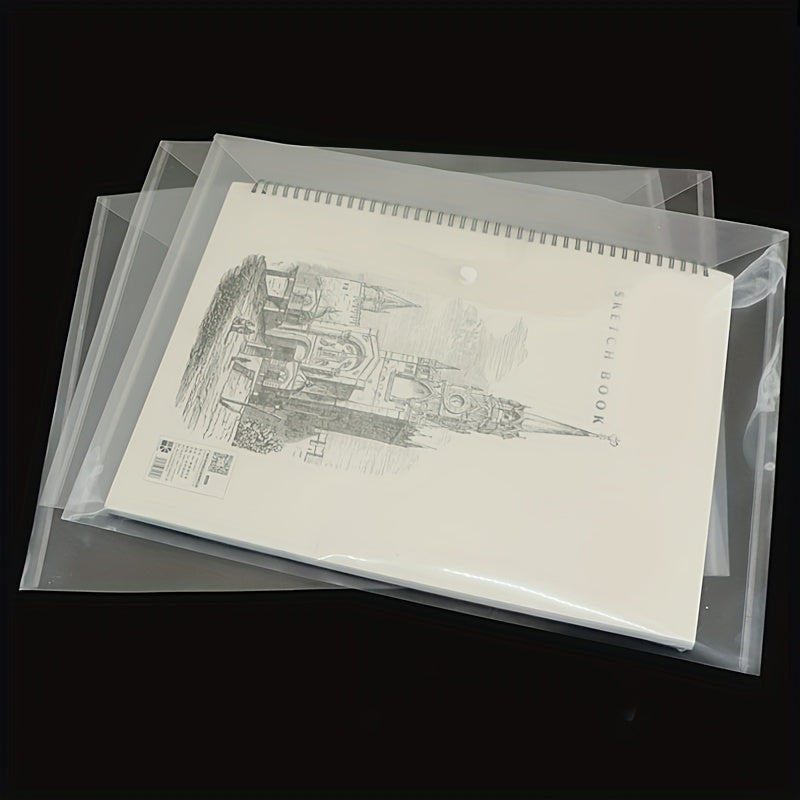 10pcs A4 Transparent Plastic Envelope File Bags for Office Storage