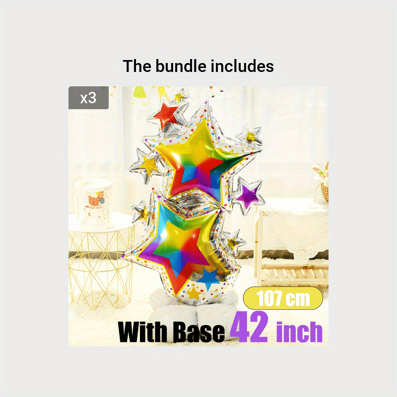 6 Cm 3D Starlight Aluminum Film Balloon Birthday Party Decoration