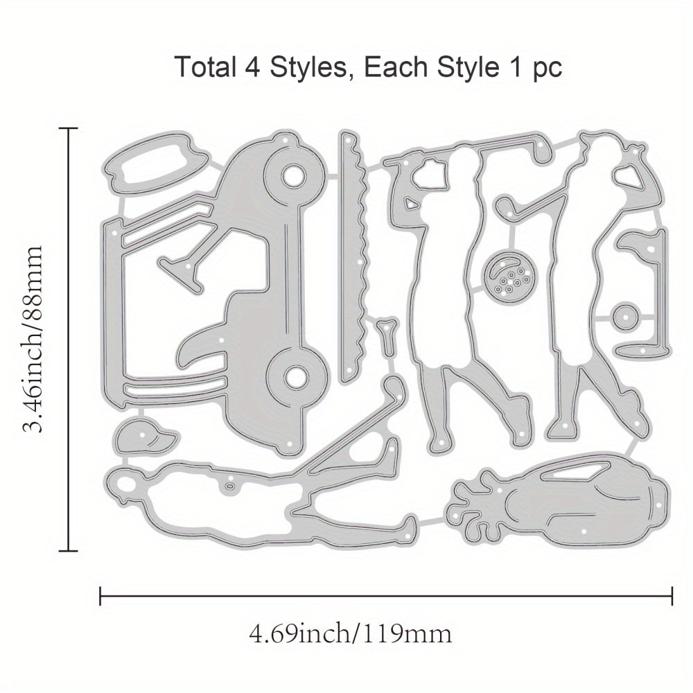 1pc Golf Theme Metal Cutting Dies for DIY Scrapbooking Cards Making