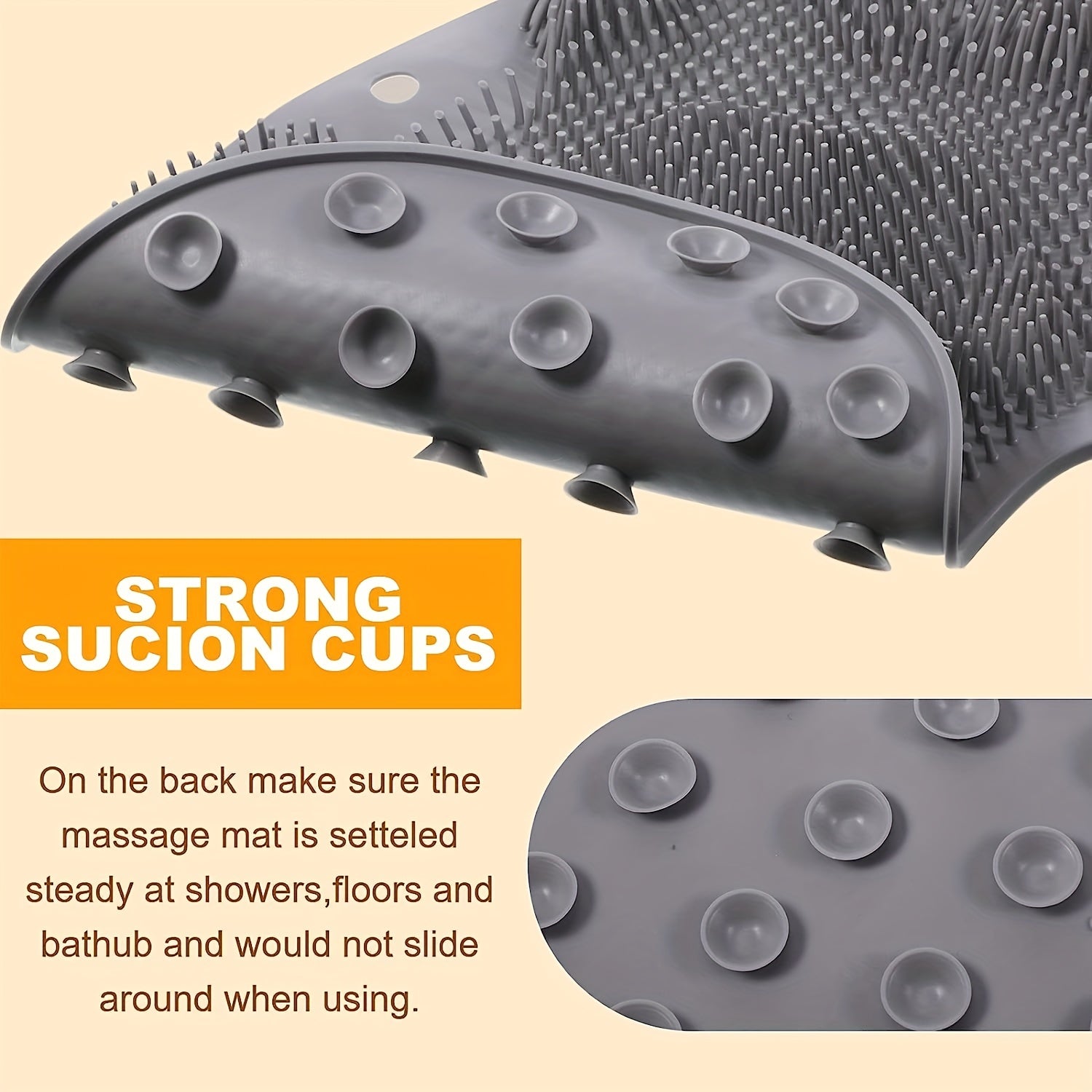 Silicone Shower Massage Brush for Men - Non Slip Exfoliating and Back Massage