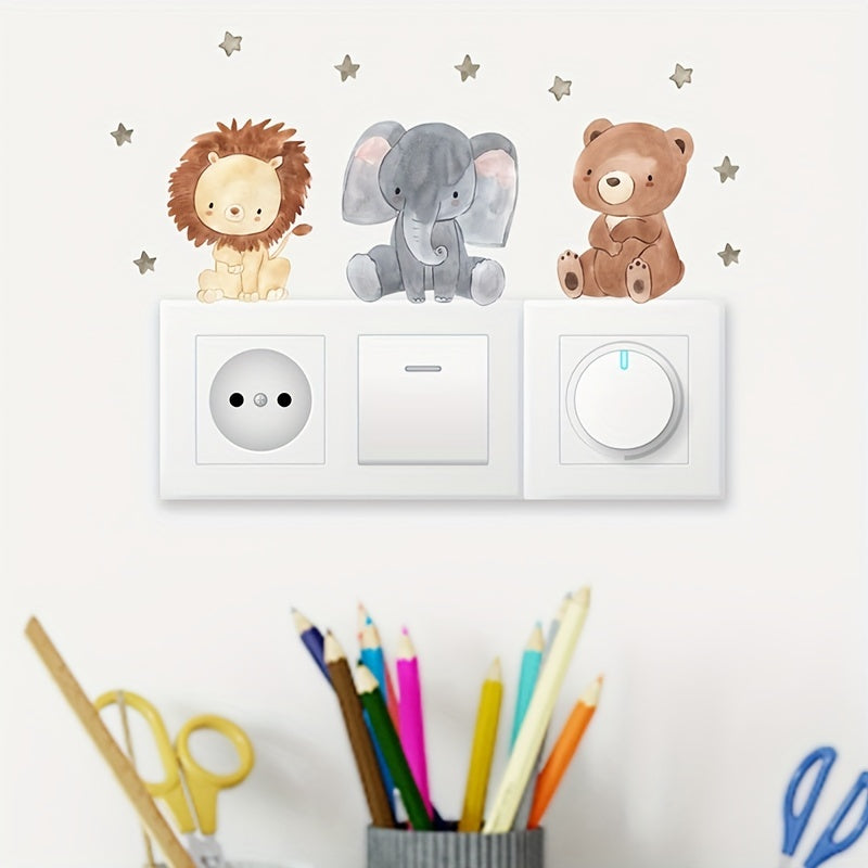6pcs Animal Wall Stickers for Room Decoration Vinyl Decals DIY Murals