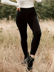  Casual Pants Women's Plus Solid Elastic High Rise Skinny Pants