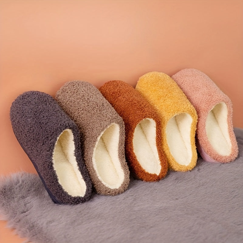 Women's Solid Warm & Comfy Slippers Soft Fleece Footwear