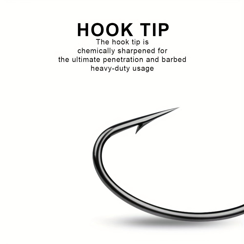 50pcs High Carbon Steel Fish Hooks Box High Strength Corrosion Resistance