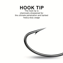 50pcs High Carbon Steel Fish Hooks Box High Strength Corrosion Resistance