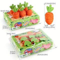 Baby Plush Toy Bite Radish Cloth Book Box Jungle Farm Matching Radish Toy