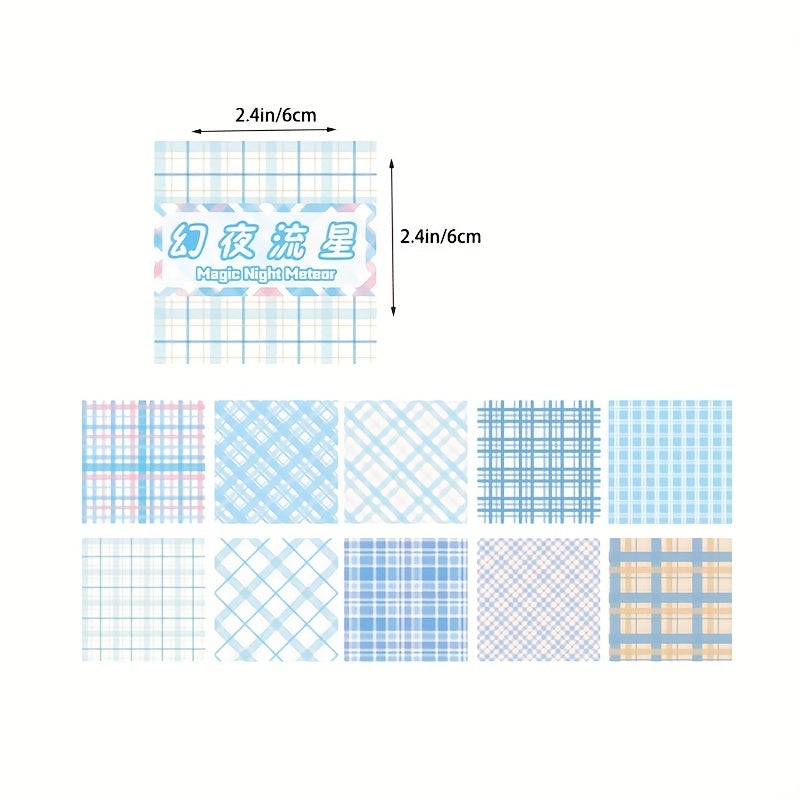 200 Sheets Colored Grid Notepad with Lovely Stickers