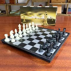 Magnetic Mini Portable Chess Set - Easy Storage Folding Board