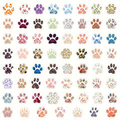 60pcs Paw Print Stickers Self Adhesive for Laptop Skateboard
