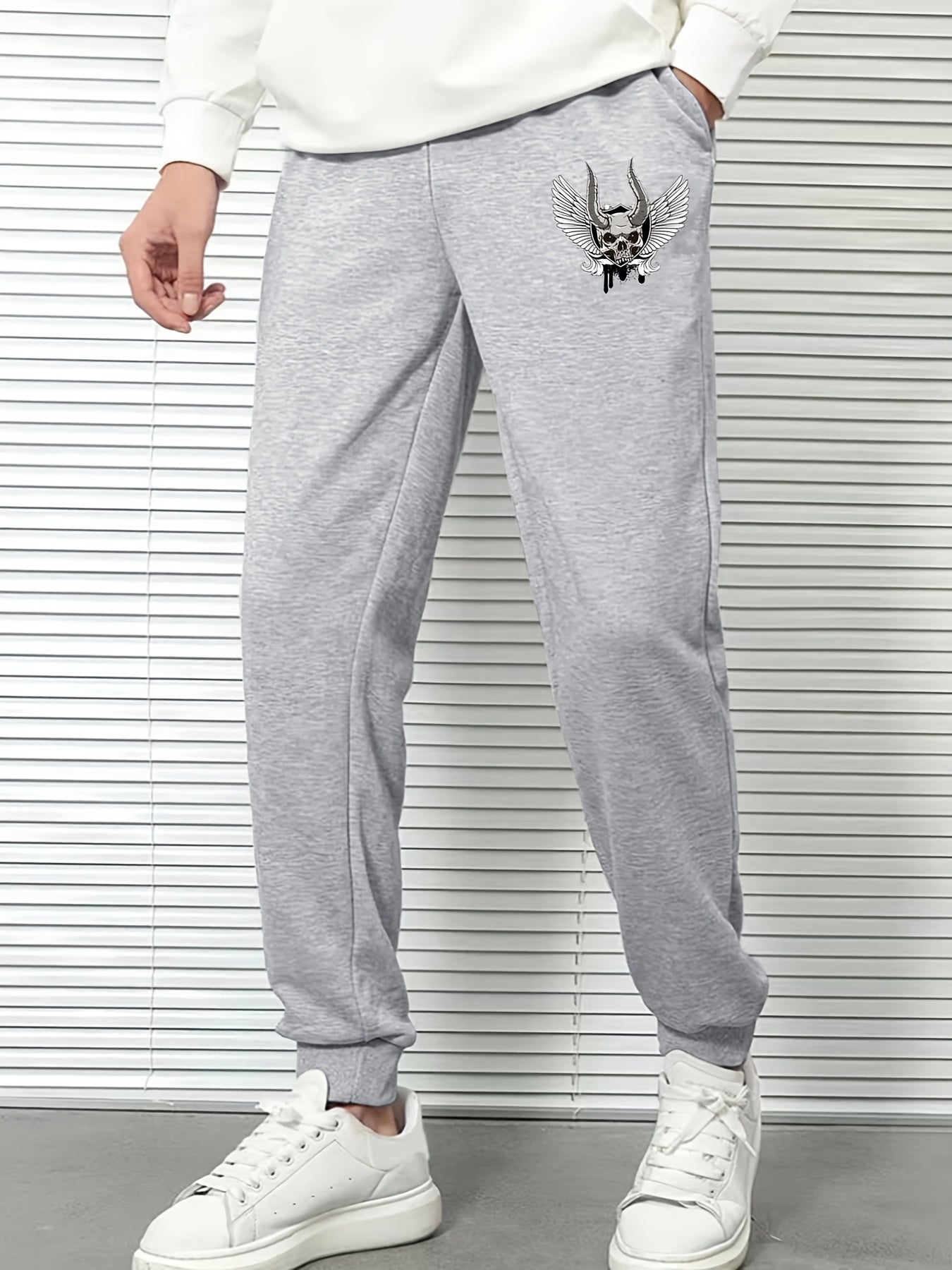 Skull Graphic Print Loose Casual Sweatpants