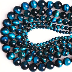 36pcs 6 8 10mm Sky Tiger Eye Loose Beads DIY Bracelets Necklaces Earrings