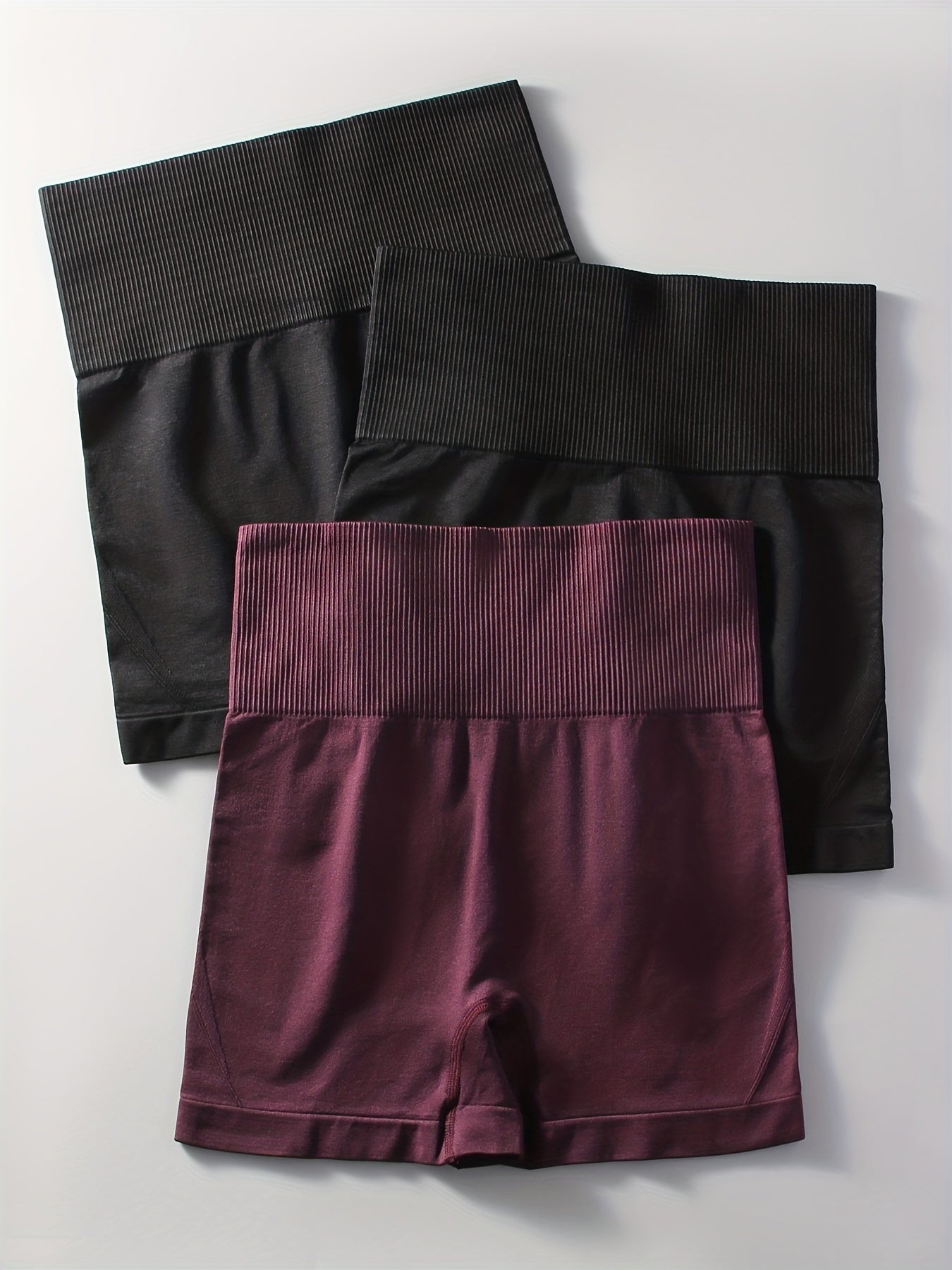 3pcs High Waist Tummy Control Yoga Shorts with Butt Lifting Effect