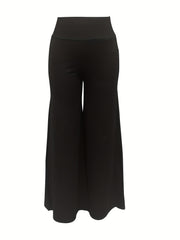  Pants Women's Plus Flared Leg Trousers With Pockets