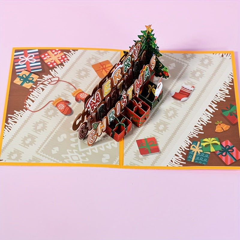 Pop Up Christmas Card Happy Year 3D Popup Greeting Card