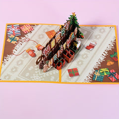 Pop Up Christmas Card Happy Year 3D Popup Greeting Card
