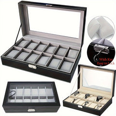 12 Slot Watch Display Storage Box with Soft Liner