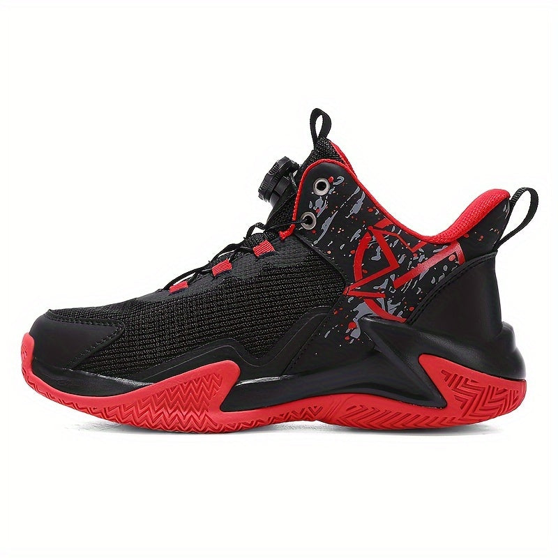 Men's Rotating Buckle Basketball Shoes Non Slip Sneakers