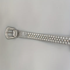 Y2K Sparkly Rhinestone Belt Beads Sequin Punk Western Cowboy Cowgirl Jeans Pants