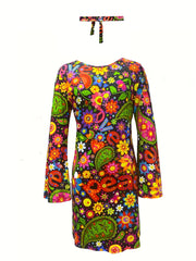 Boho Dress Women's Plus Paisley Floral Print Maxi Dress