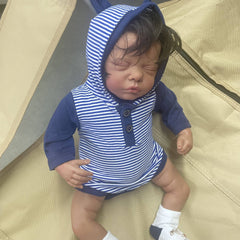 Realistic Reborn Baby Doll Soft Cloth Body Implanted Hair Socks Paci
