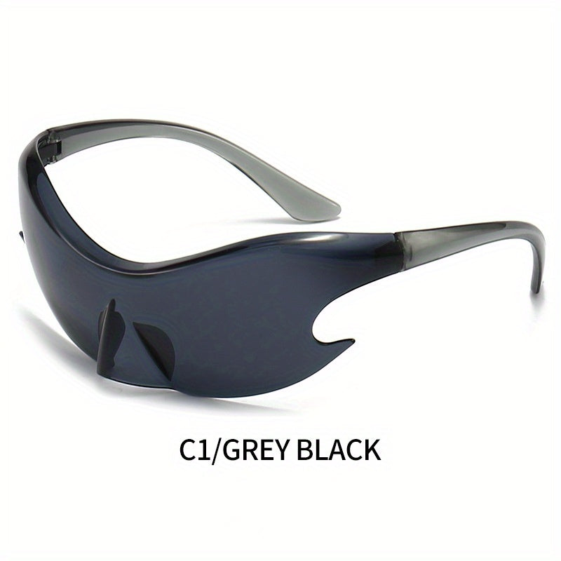 Y2K Photochromic One piece Sunglasses Wrap Around UV400 Sun Shades