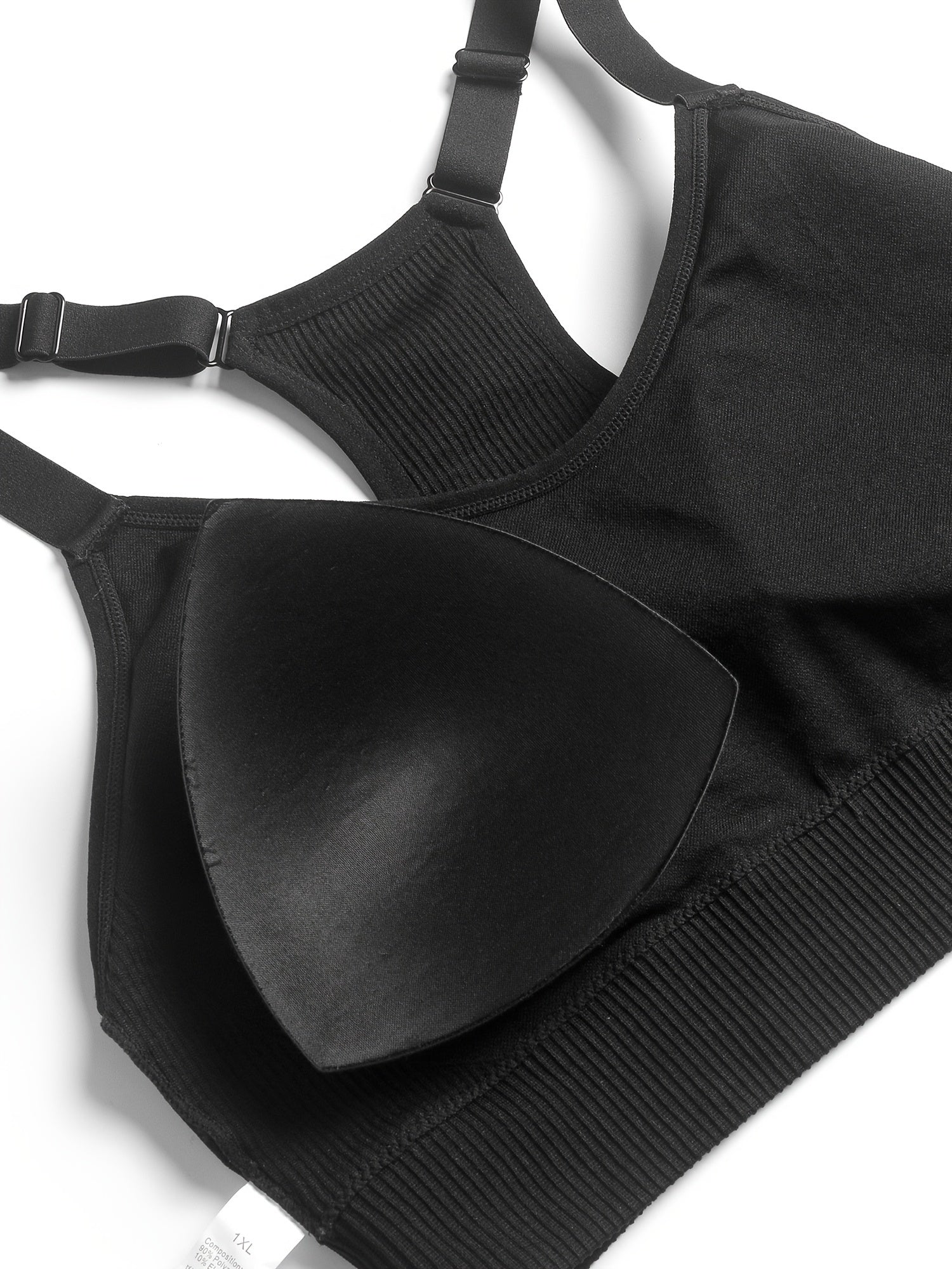 2 Pack Plus Size Seamless Racerback Sports Bras Set Women's Yoga Bralette