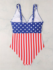  Star & Stripe Tie Side One Piece Swimsuit