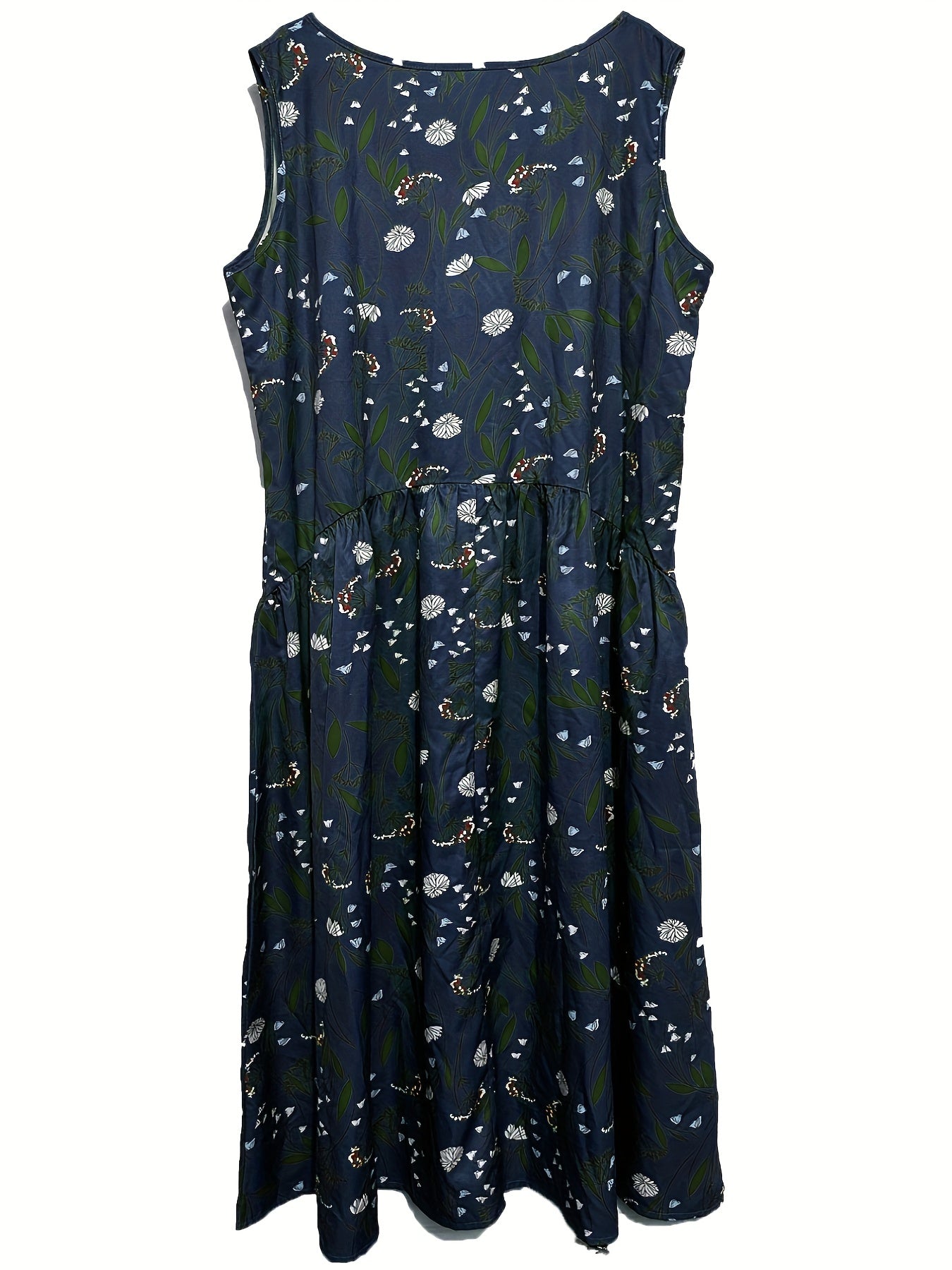  Floral Print Loose Fit Tank Maxi Dress