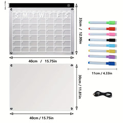 LED Acrylic Calendar Set for Fridge & Office Planning