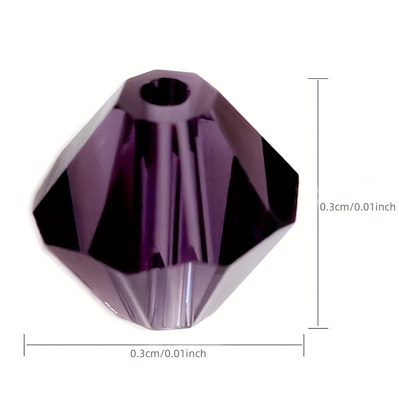 3mm Double Cone Crystal Rhombus Glass Beads DIY Bracelet Necklace Loose Beads