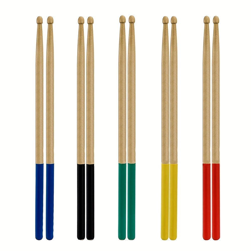 5A Maple Wood Tip Drumsticks with Non Slip Rubber Handle